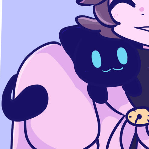Meow Meow on shoulder Meow Meow on shoulder